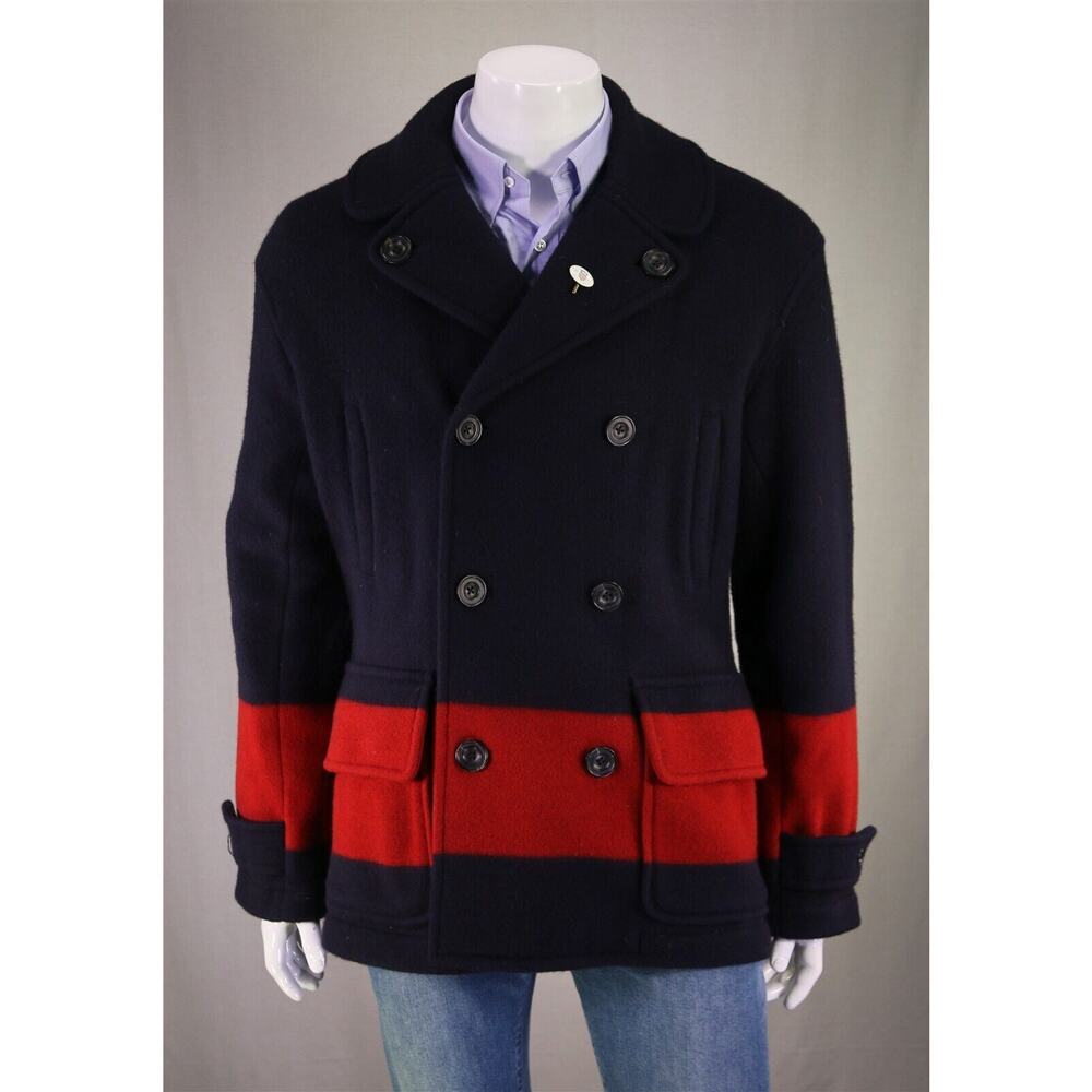 Polo by Ralph Lauren Navy and Red Pea Coat